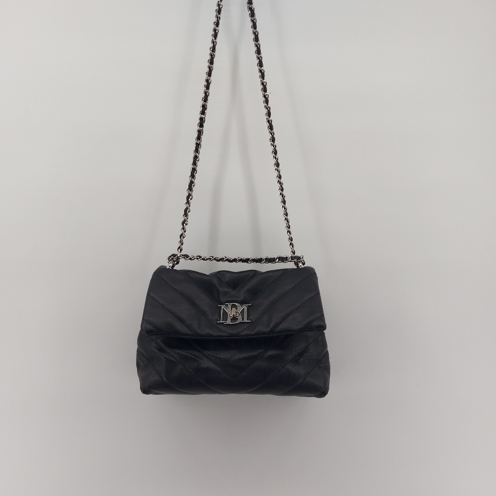 Badgley Mischka Black Quilted Vegan Leather Crossbody